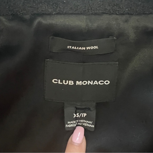 Club Monaco 100% Italian Wool and leather in size XS in black - Picture 5 of 10